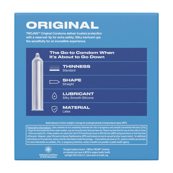 Trojan Original Latex Lubricated Condoms For Men