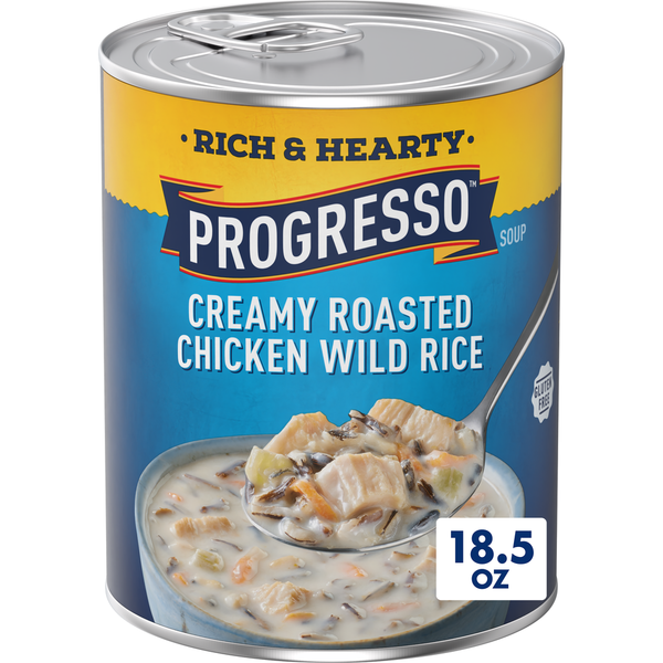 Progresso Rich & Hearty, Creamy Roasted Chicken Wild Rice Canned Soup, Gluten Free