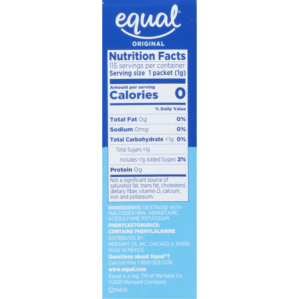 Equal Original 0 Calorie Sweetener Packets