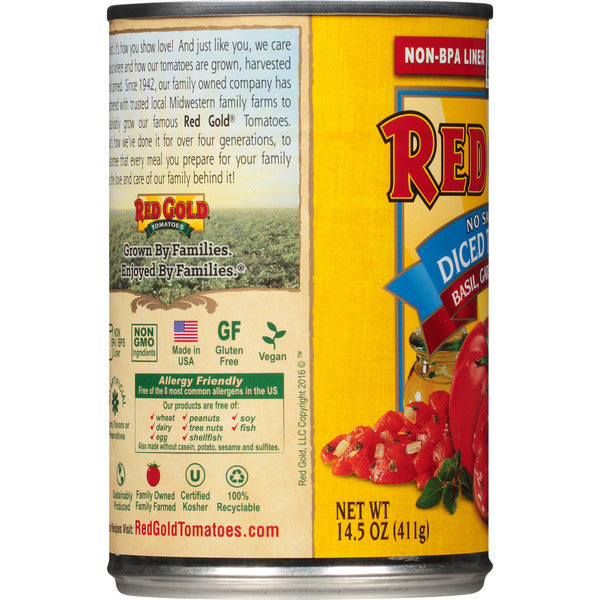 Red Gold No Salt Added Diced Tomatoes Basil, Garlic & Oregano