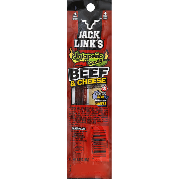 JACK LINKS Beef & Cheese, Jalapeno Sizzle