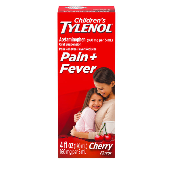 TYLENOL Pain + Fever Relief Medicine, Cherry, 4 Fl. Oz