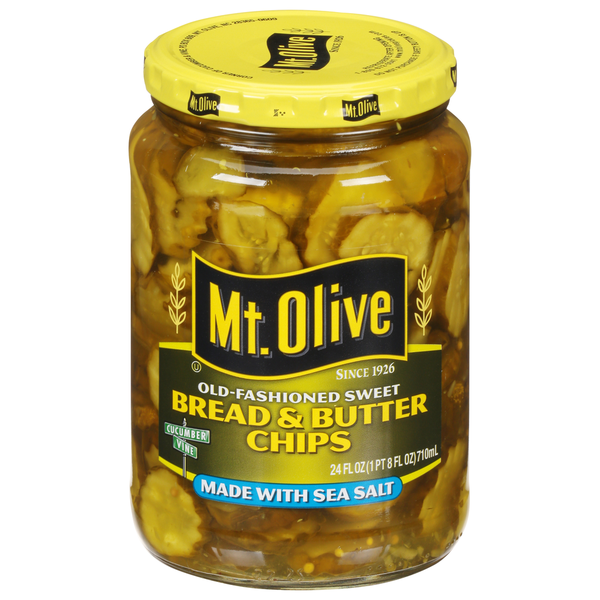 Mt. Olive Sweet Bread & Butter Pickle Chips made with Sea Salt