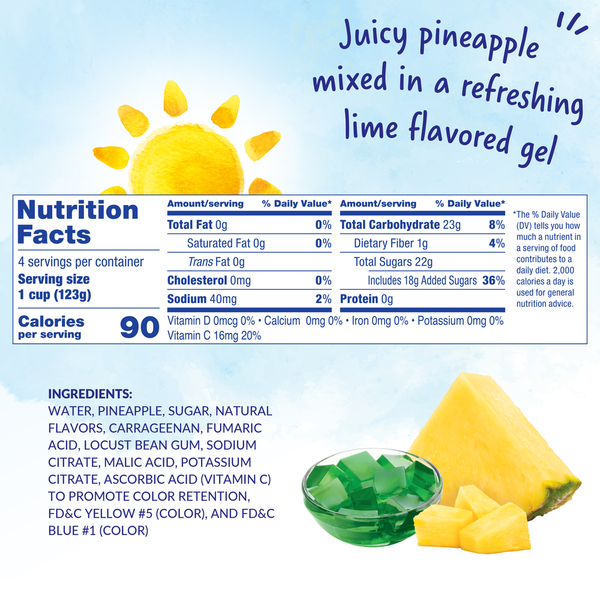 Dole Pineapple Tidbits, Lime Gel