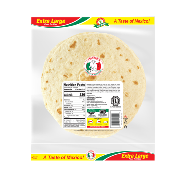 La Banderita Flour Tortilla, Extra Large