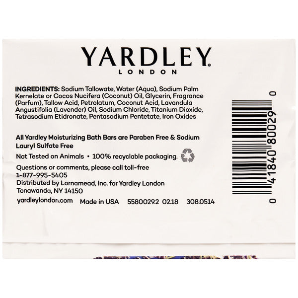 Yardley London English Lavender Moisturizing Bath Bar