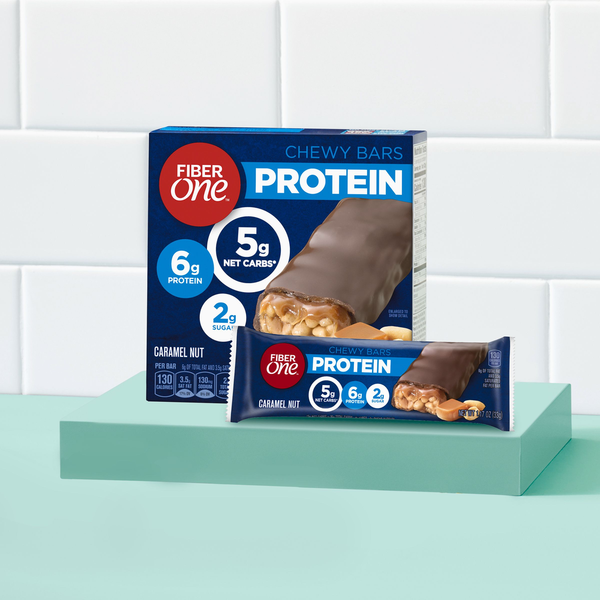 Fiber One Caramel Nut Chewy Protein Bars Healthy Lunch Box Snacks