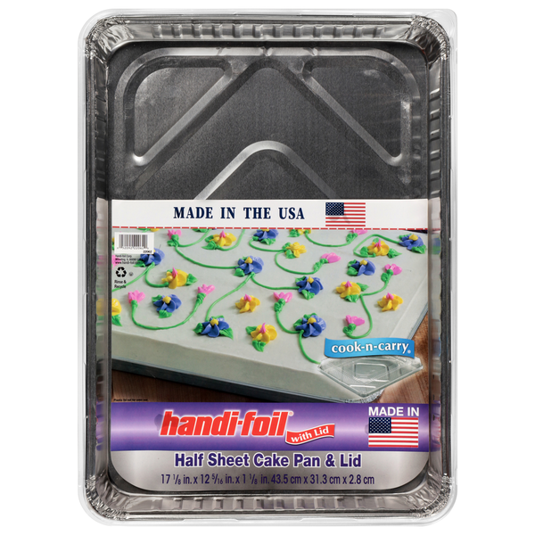 Handi-foil Half Sheet Cake Pan & Lid