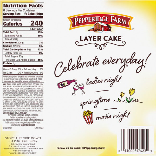 Pepperidge Farm Frozen Lemon Layer Cake