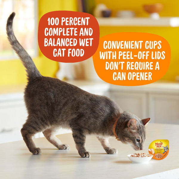 Meow Mix Chunks in Gravy Wet Cat Food With REAL Chicken Breast, 2.75 Oz. Cup (Packaging And Formulation Updates Underway) DestGlow