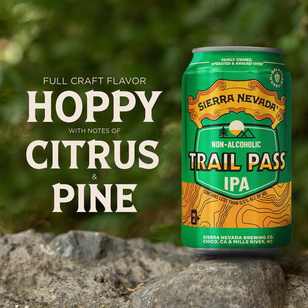 Sierra Nevada Trail Pass Non-Alcoholic IPA Craft Beer 6 Pack 12oz Cans