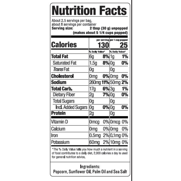 SkinnyPop Microwave Popcorn, Sea Salt