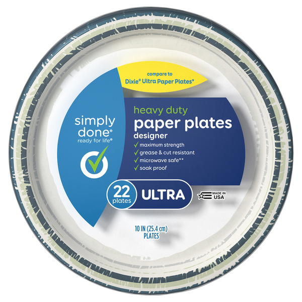 Simply Done 10-1/16" Heavy Duty Designer Paper Plates