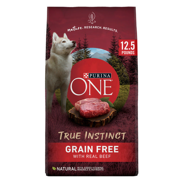 Purina ONE Grain Free Natural Dry Dog Food, True Instinct With Real Beef