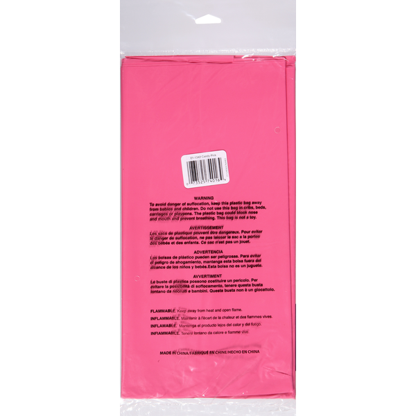 Touch of Color Tablecover, Plastic, Candy Pink