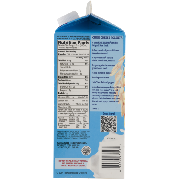 Rice DREAM Rice Drink, Enriched, Original