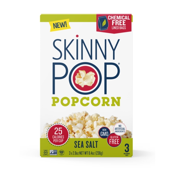 SkinnyPop Microwave Popcorn, Sea Salt
