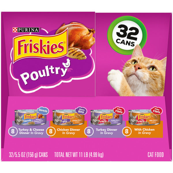 Purina Friskies Gravy Wet Cat Food , Poultry Shreds, Meaty Bits & Prime Filets