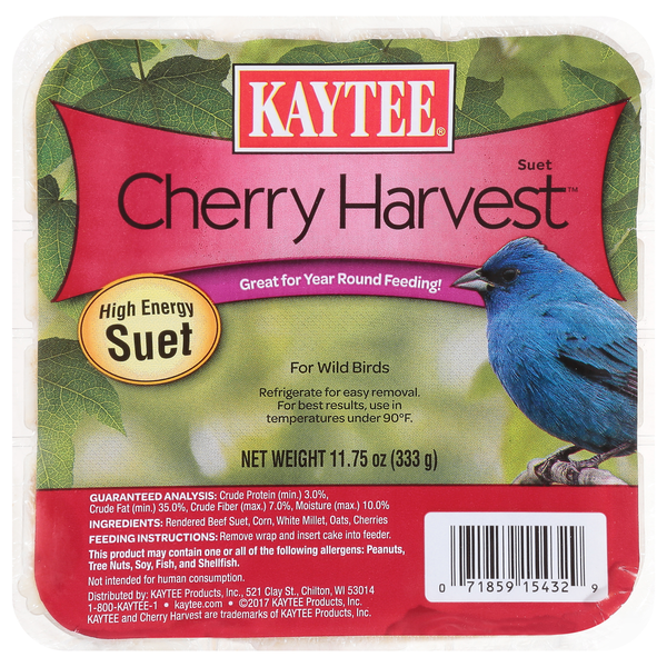 Kaytee Bird Food, Suet, Cherry Harvest