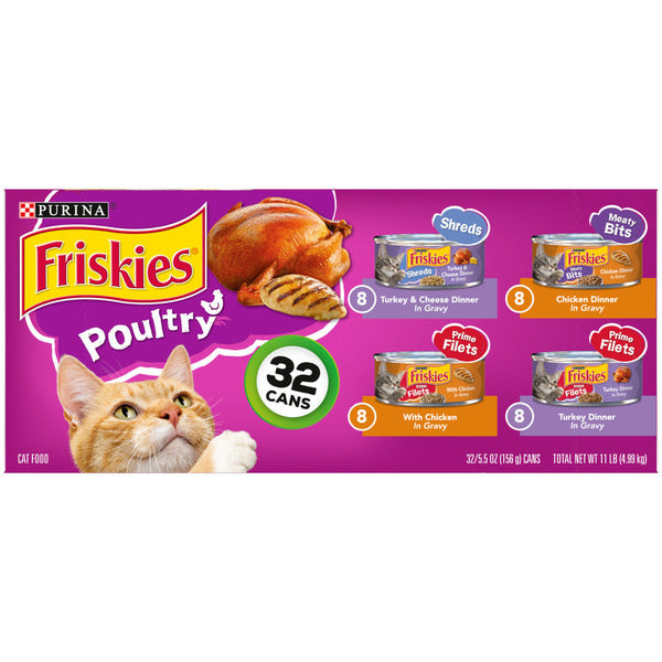 Purina Friskies Gravy Wet Cat Food , Poultry Shreds, Meaty Bits & Prime Filets