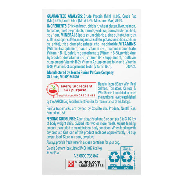 Purina Beneful Small Breed Wet Dog Food With Gravy, IncrediBites with Real Salmon