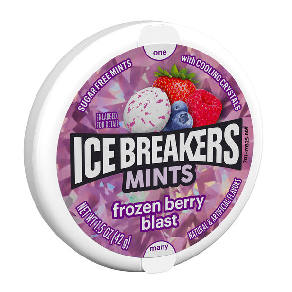 ICE BREAKERS Frozen Berry Blast Flavored Sugar Free Mints Puck, 1.5 oz