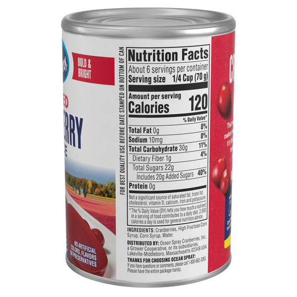 Ocean Spray Jellied Cranberry Sauce, Canned Side Dish