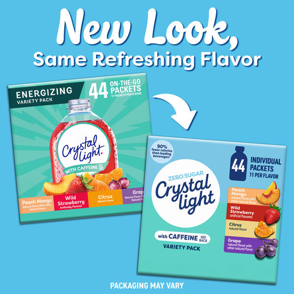 Crystal Light Energizing Variety Pack, Peach Mango, Wild Strawberry, Citrus & Grape Assortment