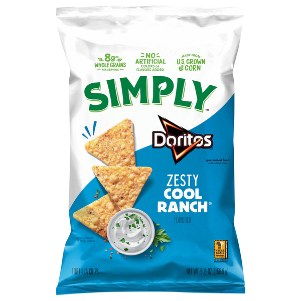 Simply Doritos Zesty Cool Ranch Potato Chips