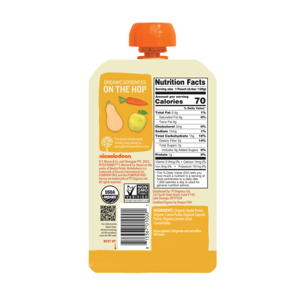 Pumpkin Tree Fruit & Vegetable Puree, Organic, Apple, Carrot & Squash