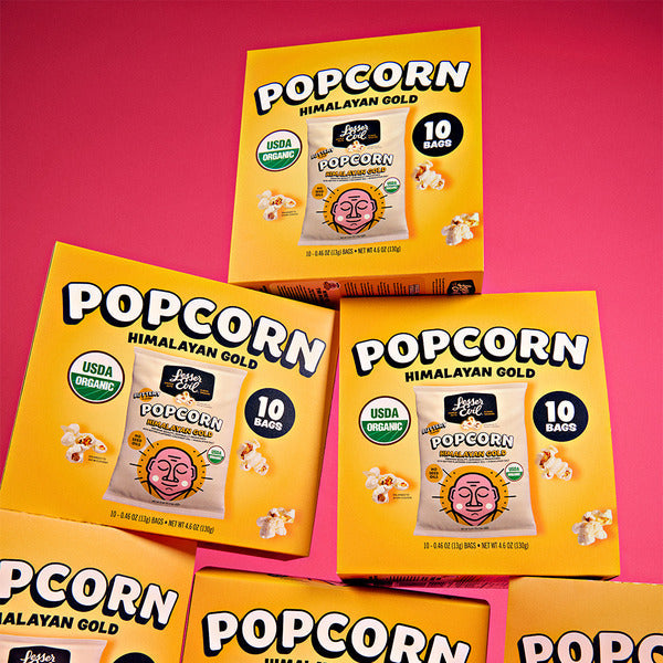 LesserEvil Organic Popcorn, Snack Pack Box, Himalayan Gold