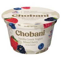 Chobani Yogurt, Vanilla Greek, Mixed Berry on the ...
️