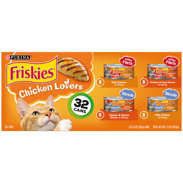 Purina Friskies Gravy Wet Cat Food , Chicken Lovers Prime Filets & Shreds