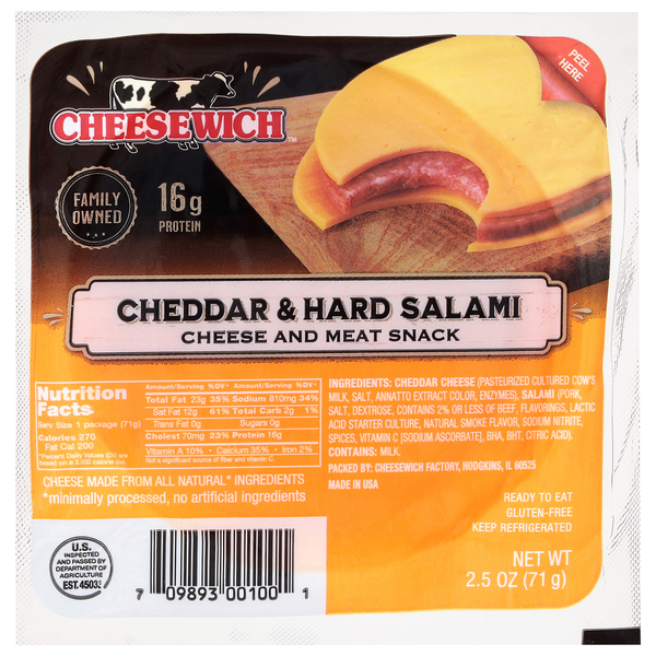 Cheesewich Cheddar & Hard Salami Cheese and Meat Snack