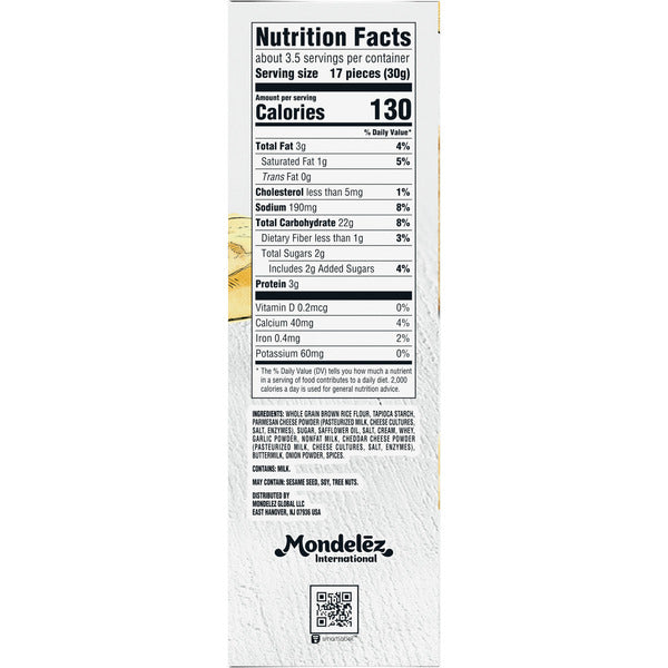 GOOD THINS Parmesan & Garlic Rice & Cheese Snacks Gluten Free Crackers, Snack Crackers