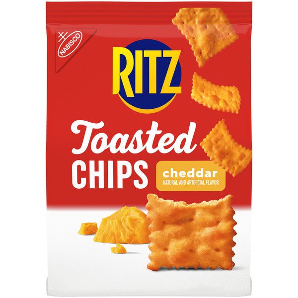 Ritz Toasted Chips Cheddar Crackers, Party Snacks 8.1 oz