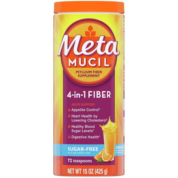 Metamucil Multi-Health Psyllium Fiber Supplement, Sugar-Free Powder
