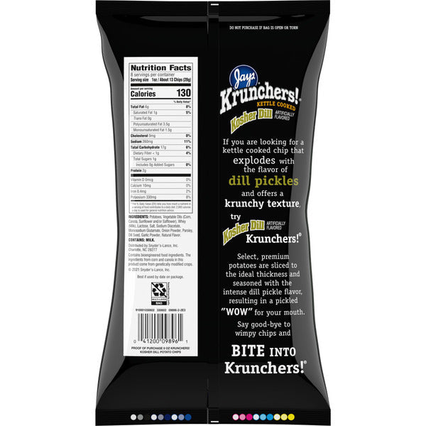 Krunchers Kosher Dill Flavored Kettle Cooked Potato Chips