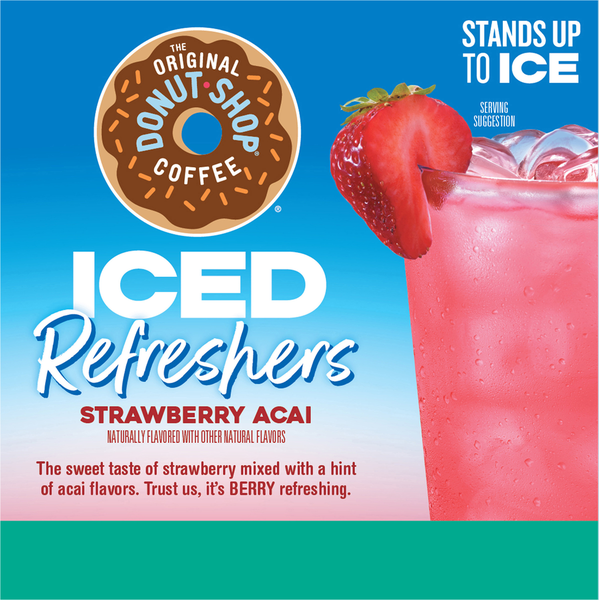 The Original Donut Shop Beverage Mix, Strawberry Acai, Iced Refreshers, K-Cup Pods