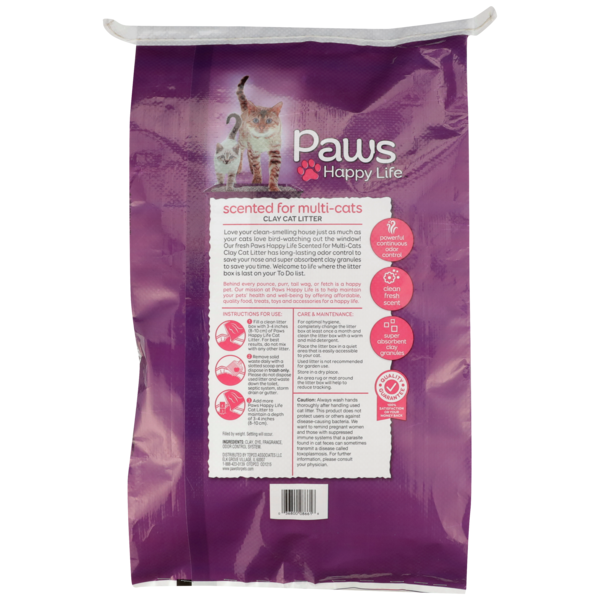Paws Happy Life Clay Cat Litter, Scented For Multi-Cats
