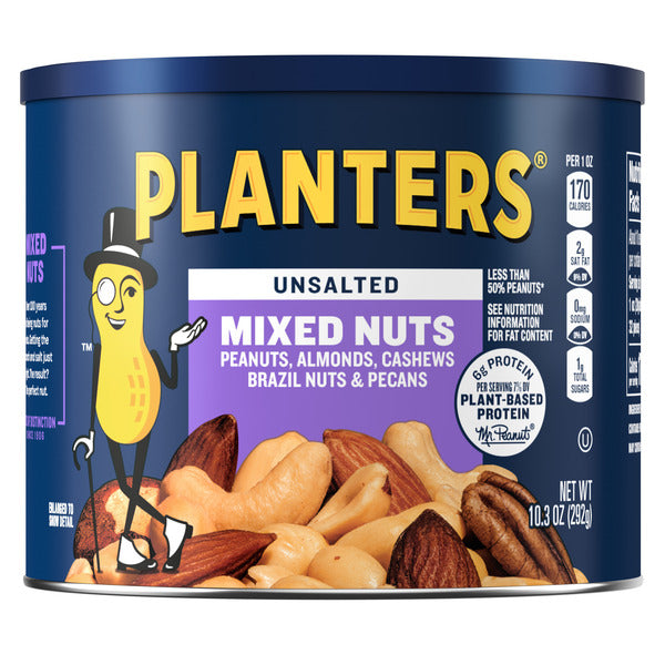 Planters Unsalted Mixed Nuts, 10.3 OZ