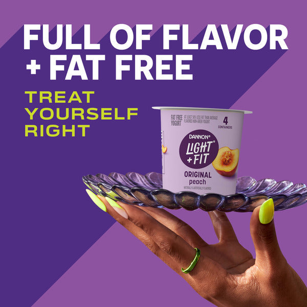 Dannon Light + Fit Original Peach Nonfat Yogurt 4 ct