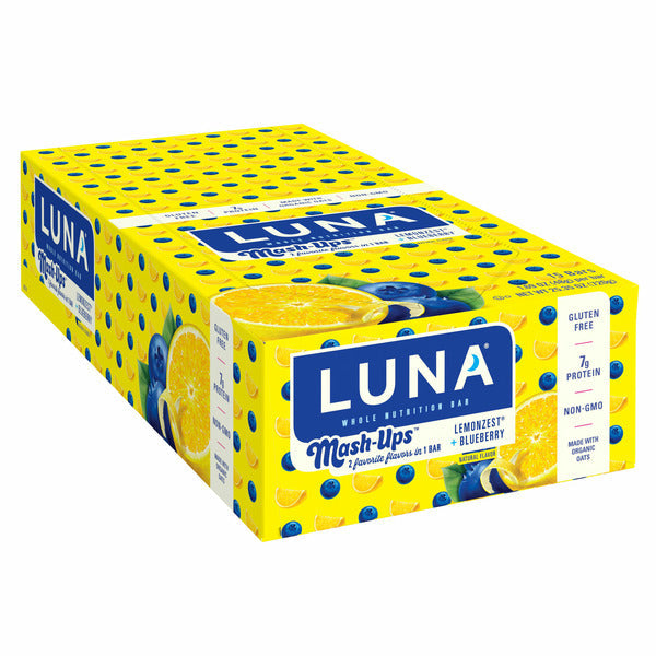 Luna Mash-Ups Lemonzest + Blueberry Flavor Gluten Free Snack Bars DestGlow