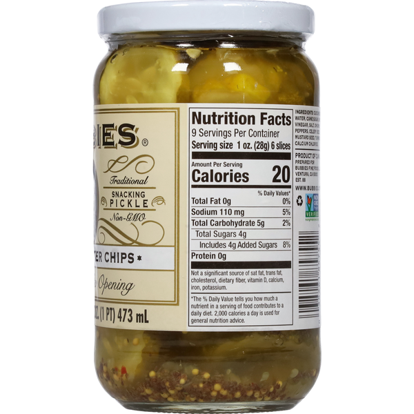 Bubbies Snacking Pickle, Bread & Butter Chips