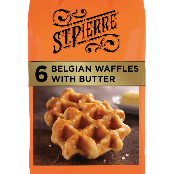 St Pierre 6 ct, Butter, Brioche Waffles, Belgian Waffles, 10.6 oz