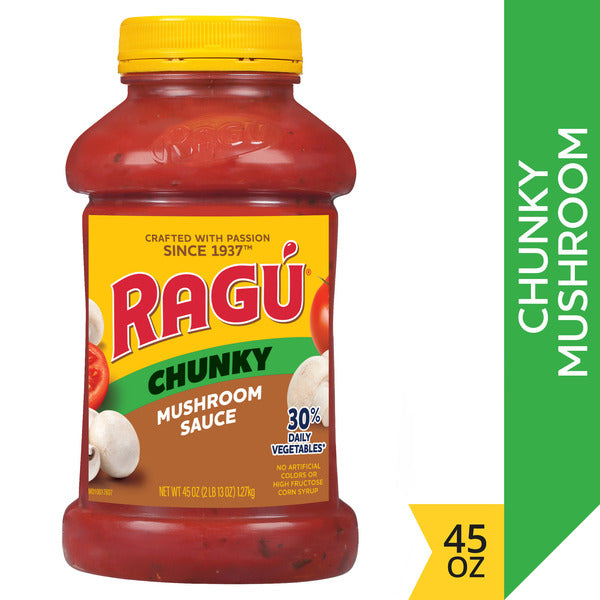 Ragu Chunky Super Chunky Mushroom Pasta Sauce with Hearty Mushrooms, Diced Tomatoes, 45 oz DestGlow
