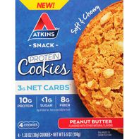 Atkins Protein Cookies, Peanut Butter, Soft & Chew...
️