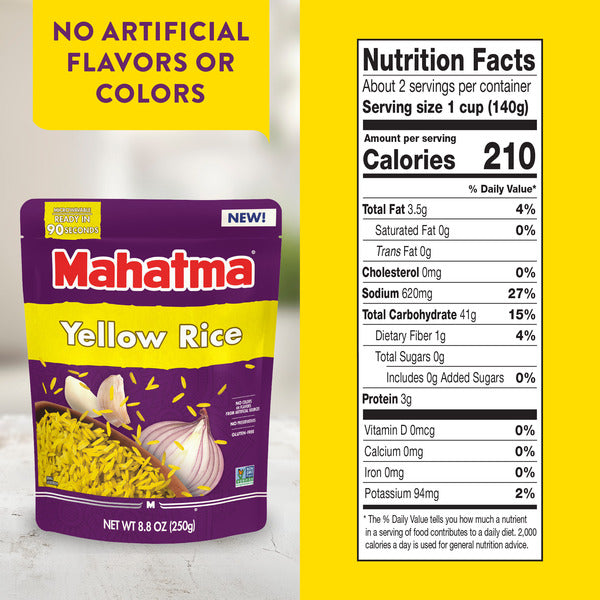 Mahatma Yellow Rice, Gluten Free, Microwaveable Rice
