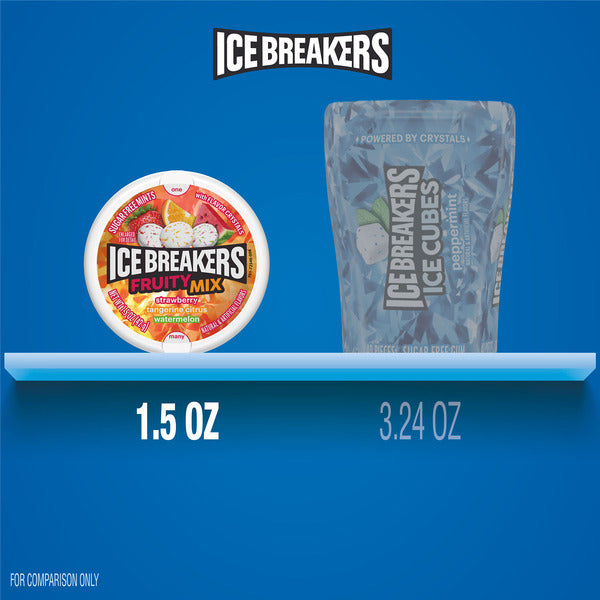 ICE BREAKERS Fruity Mix Assorted Fruit Flavored Sugar Free Mints Puck, 1.5 oz