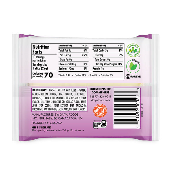 Daiya Dairy Free Provolone Cheese Slices